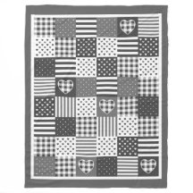 Moderne Patchwork-Quilteginte schwarz-weiß