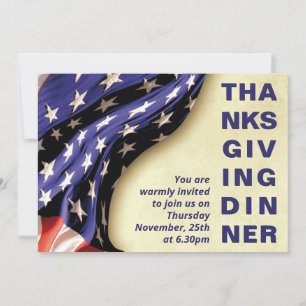 Moderne Patriotique USA Thanksgiving Invitation