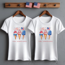Moderne patriotische Eiscreme-Personalisierte Dame