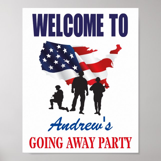 Moderne patriotische US-Flagge geht weg Party Poster (Vorne)