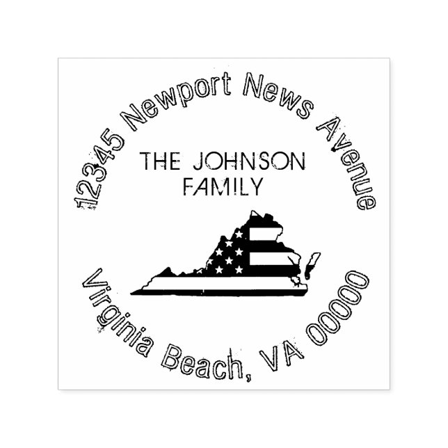 Moderne patriotische Virginia-Rücksendeadresse Permastempel (Design)