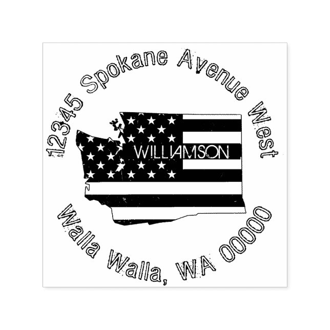Moderne Patriotische Washingtoner Rücksendeadresse Permastempel (Design)