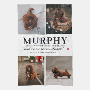 Moderne Päw druckt Personalisiertes Pet-Memorial-F Geschirrtuch