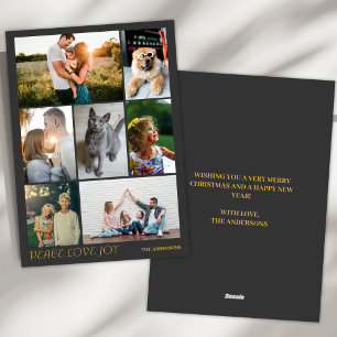 Moderne Peace Liebe Freude am Foto Weihnachten