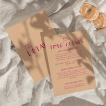 Moderne peach bunt Funky Retro Hochzeitsdetails