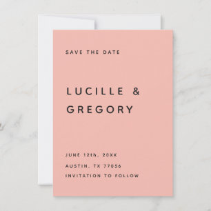 MODERNE PEACH-EDITORIAL ALL CAPS SAVE THE DATE