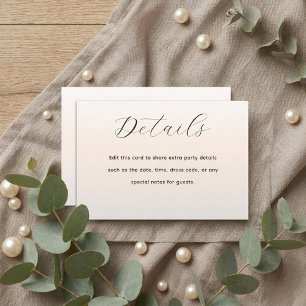 Moderne Pearl-Script-Geburtstagsfeier-Details Begleitkarte