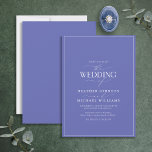 Moderne Periwinkle Calligrafy Wedding Einladung<br><div class="desc">Dieses trendige, elegante und moderne, schlichte, minimalistisch gestaltete Hochzeitsdesign mit weißer Typografie zeichnet sich durch die zeitgemäße Kalligrafie und Seriftext als Hauptmotiv aus und basiert auf unserem bestverkauften Brautparty laden. Auf der Rückseite der Karte befindet sich eine Randwinkelstruktur. Kontaktieren Sie Designer für passende Produkte. Vielen Dank für die Unterstützung unseres...</div>