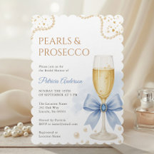 Moderne Perlen & Prosecco-Brautjungfern-Einladung