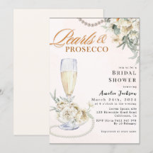 Moderne Perlen und Brautparty der Prosecco