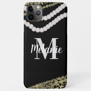 Moderne Perlen und Glitter Name Case-Mate iPhone Hülle