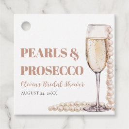 Moderne Perlen und Prosecco Brautparty Geschenkanhänger