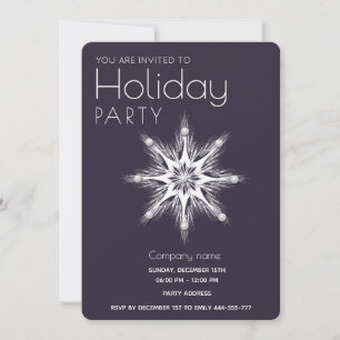 Moderne Perlenschneeflocke Corporate Holiday Party Einladung