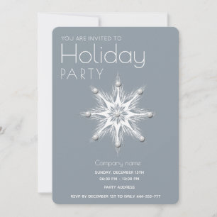 Moderne Perlenschneeflocke Corporate Holiday Party Einladung