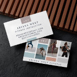 Moderne Personal Trainer Fitness für vier Fotosamm Visitenkarte<br><div class="desc">Die Vorderseite der Visitenkarte weist vier Foto Collage Layouts mit mehrfarbigem Rasterdesign auf. Personalisieren Sie Ihre Fotos, Monogramme und Firmennamen. Auf der Rückseite befinden sich die Kontaktdaten, das Monogramm und der Firmenname in einem sauberen und minimalen Layout. Sie können die Textgröße, den Schriftart, die Farben und die Hintergrundfarbe so anpassen,...</div>