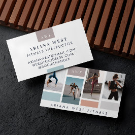 Moderne Personal Trainer Fitness für vier Fotosamm Visitenkarte