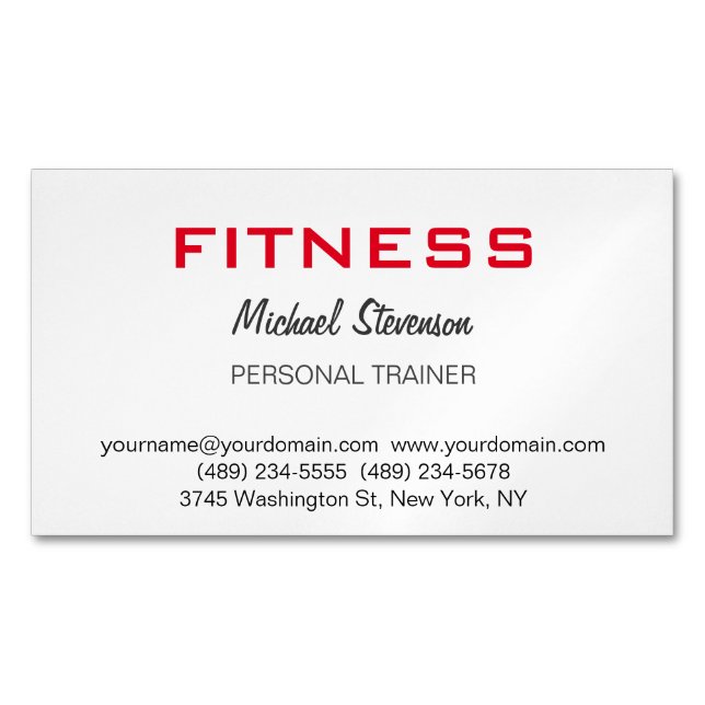 Moderne Personal Trainer Fitness Magnetische Visitenkarte (Vorderseite)