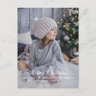 Moderne, personalisierbare Weihnachtsfoto-Grußkart Feiertagspostkarte