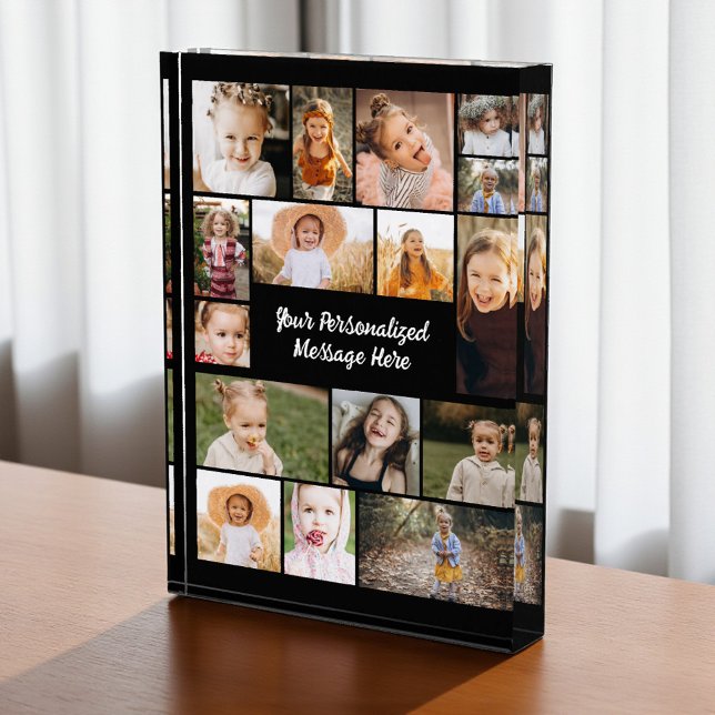 Moderne personalisierte 16-Foto-Collage-Fotoblock Fotoblock (Von Creator hochgeladen)
