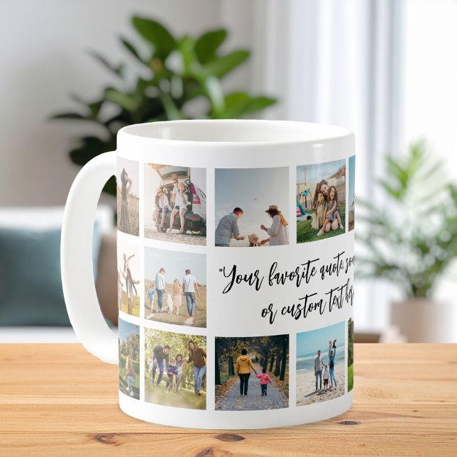 Moderne Personalisierte 18-Foto Collage Kaffeetasse (Von Creator hochgeladen)