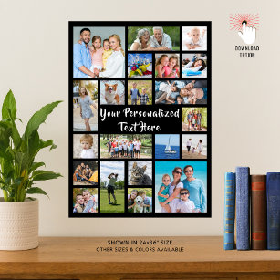 Moderne, Personalisierte 21-FotoCollage mit indivi Poster