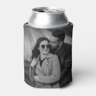 Moderne Personalisierte 2-Foto-Vorlage Doppelseiti Dosenkühler