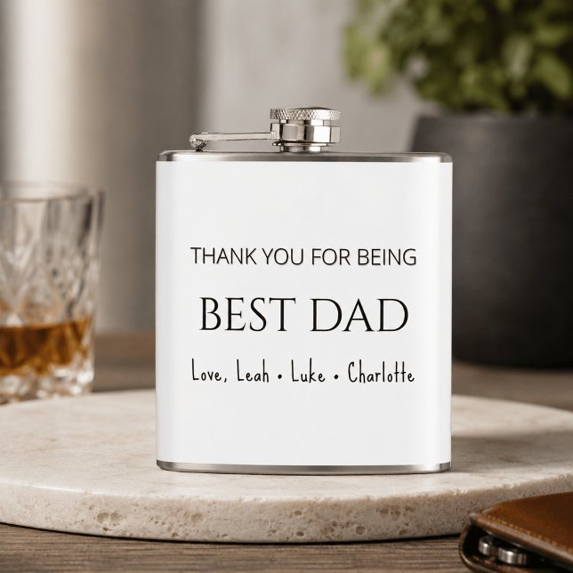 Moderne personalisierte beste Papa-Flasche als Ges Flachmann (Von Creator hochgeladen)