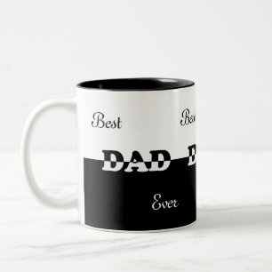 Moderne personalisierte Bester Vater auf Schwarz & Zweifarbige Tasse