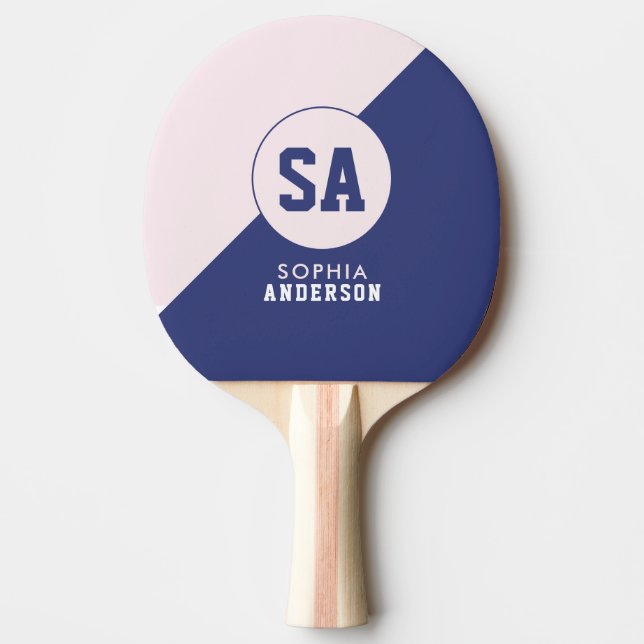 Moderne Personalisierte Bezeichnung Rosa und Blau Tischtennis Schläger (Vorderseite)