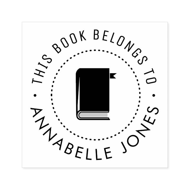 moderne personalisierte Bibliotheksbücherei - Brie Gummistempel (Prägung)