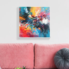 Moderne personalisierte Bilder & Namen Leinwanddruck