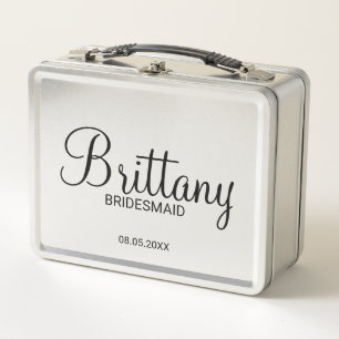 Moderne Personalisierte Bridesmaids Geschenkboxen Metall Lunch Box