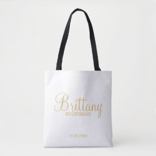 Moderne Personalisierte Bridesmaier in Weiß und Go Tasche