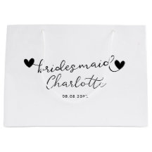 Moderne Personalisierte Bridesmaier in Weiß und Sc