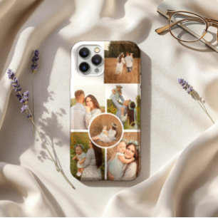 Moderne personalisierte Collage mit sechs Fotos  iPhone 15 Pro Hülle