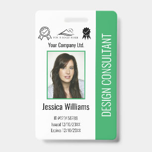Moderne Personalisierte Corporate Employee Green I Ausweis