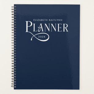 Moderne Personalisierte Dunkelblaue Weiße  Planer