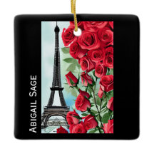 Moderne Personalisierte Eiffelturm-Rote Rosen