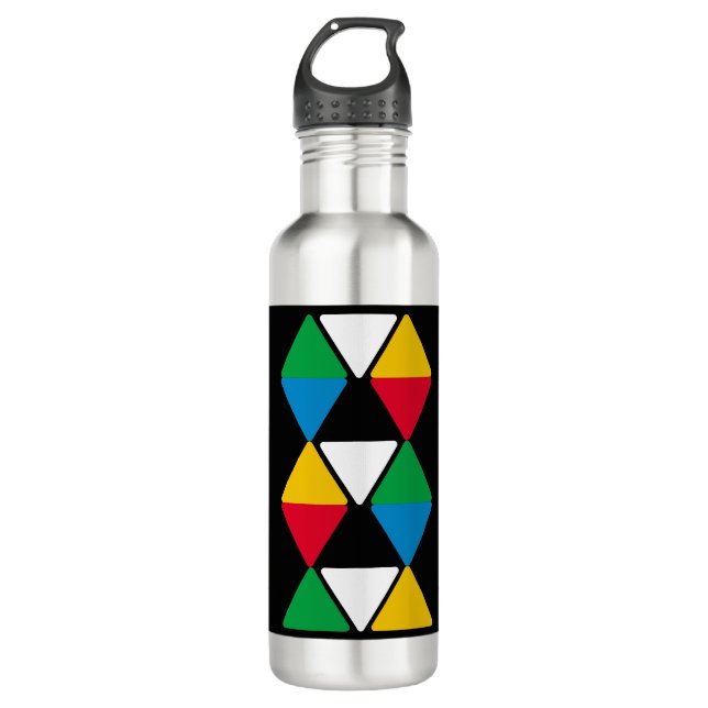 Moderne Personalisierte Farbdreiecke Edelstahlflasche (Vorderseite)