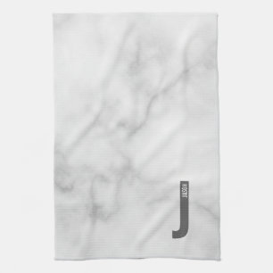 Moderne personalisierte fette Monogramm und Name Geschirrtuch
