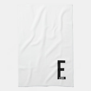 Moderne personalisierte fette Monogramm und Name Geschirrtuch