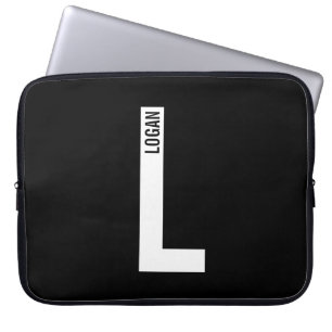 Moderne personalisierte fette Monogramm und Name Laptopschutzhülle