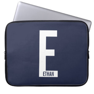 Moderne personalisierte fette Monogramm und Name Laptopschutzhülle