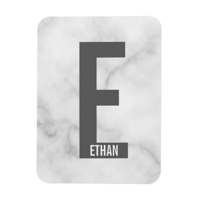 Moderne personalisierte fette Monogramm und Name Magnet (Vertikal)
