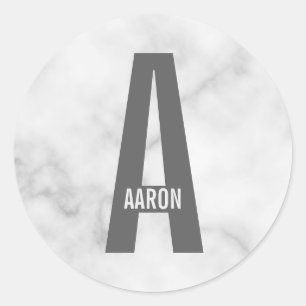 Moderne personalisierte, fette Monogramm und Name Runder Aufkleber