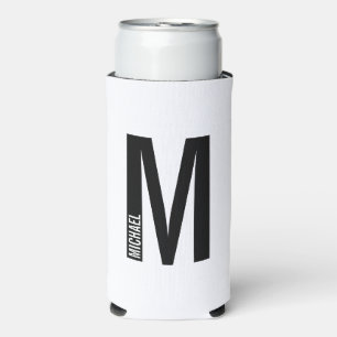 Moderne Personalisierte, fette Monogramm und Name  Selters Dosenkühler