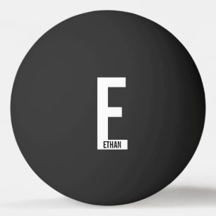 Moderne personalisierte, fette Monogramm und Name Tischtennisball