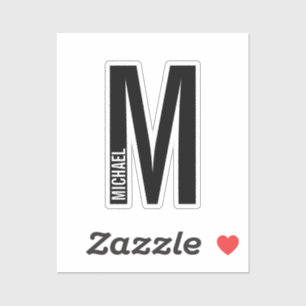 Moderne personalisierte fette Monogramm- und Namen Aufkleber