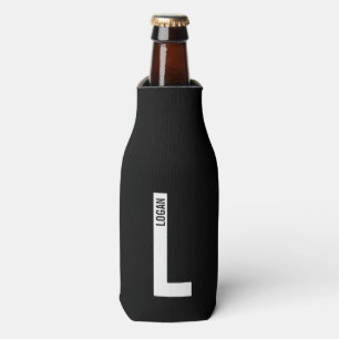 Moderne personalisierte fette Monogramm- und Namen Flaschenkühler