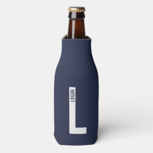 Moderne personalisierte fette Monogramm- und Namen Flaschenkühler